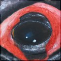 Augenblick eines Rotaugen-Helmskinks Acryl auf Leinwand;
30 x 30 cm